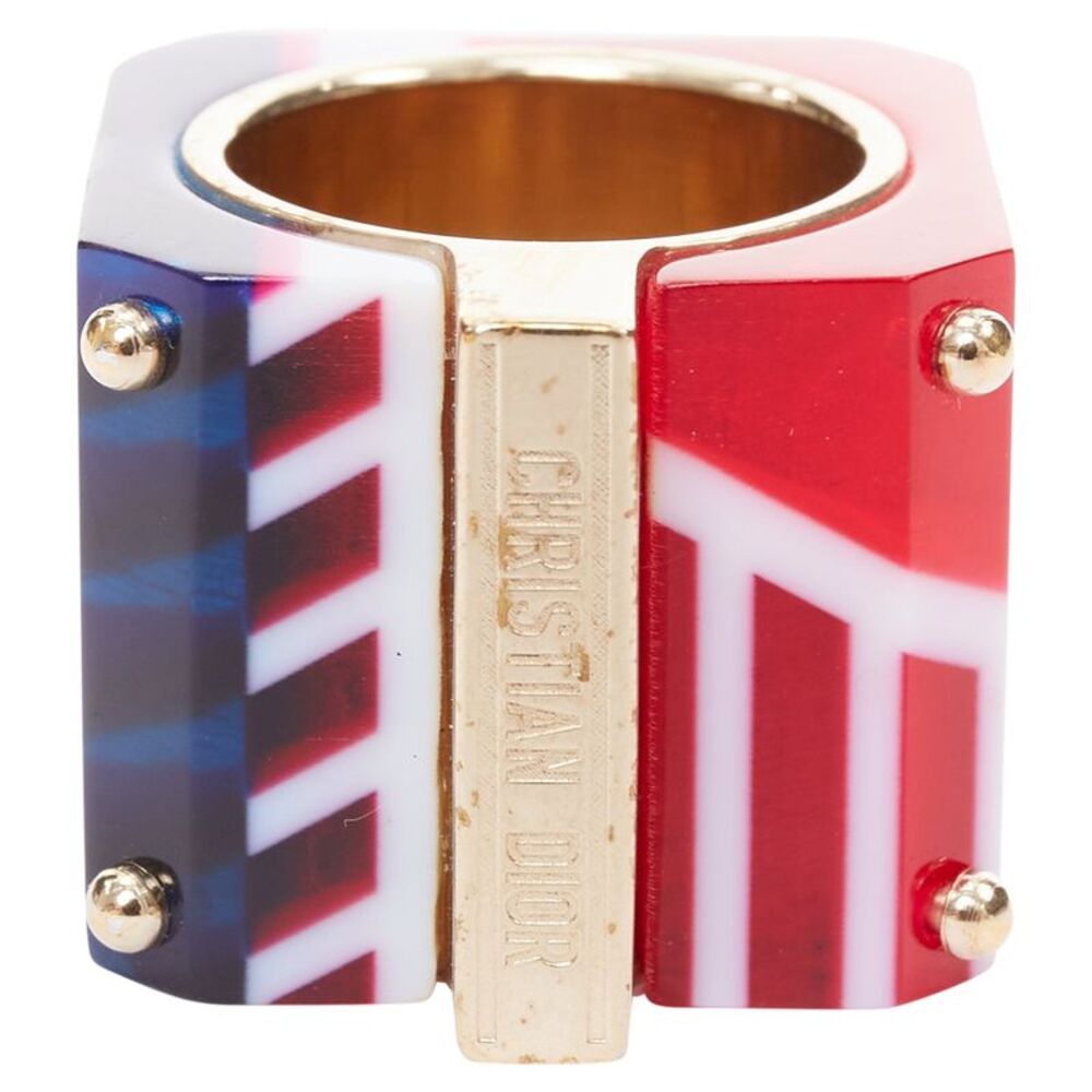 Dior Sorbet Cube Logo Statement Ring